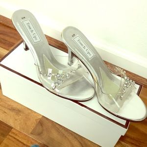New Clear rhinestone embellished open toed heels